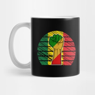 Black Power Fist And Vintage Sunset In African Colors Mug